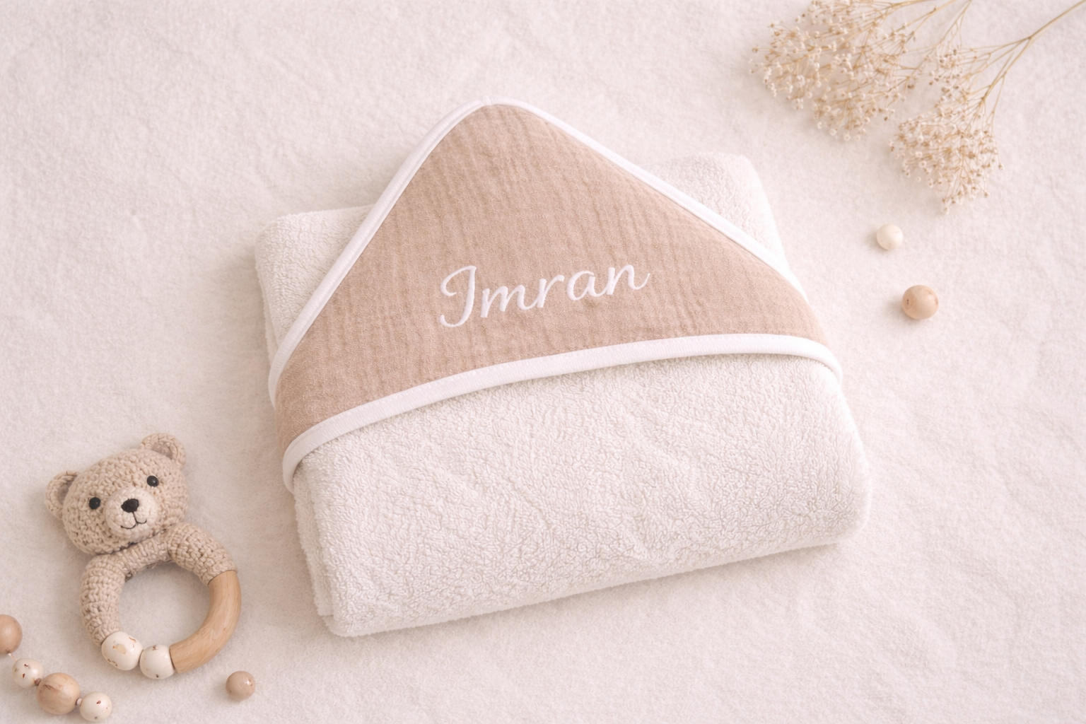 Cape de Bain Gaz de Coton + Gant – Image 2