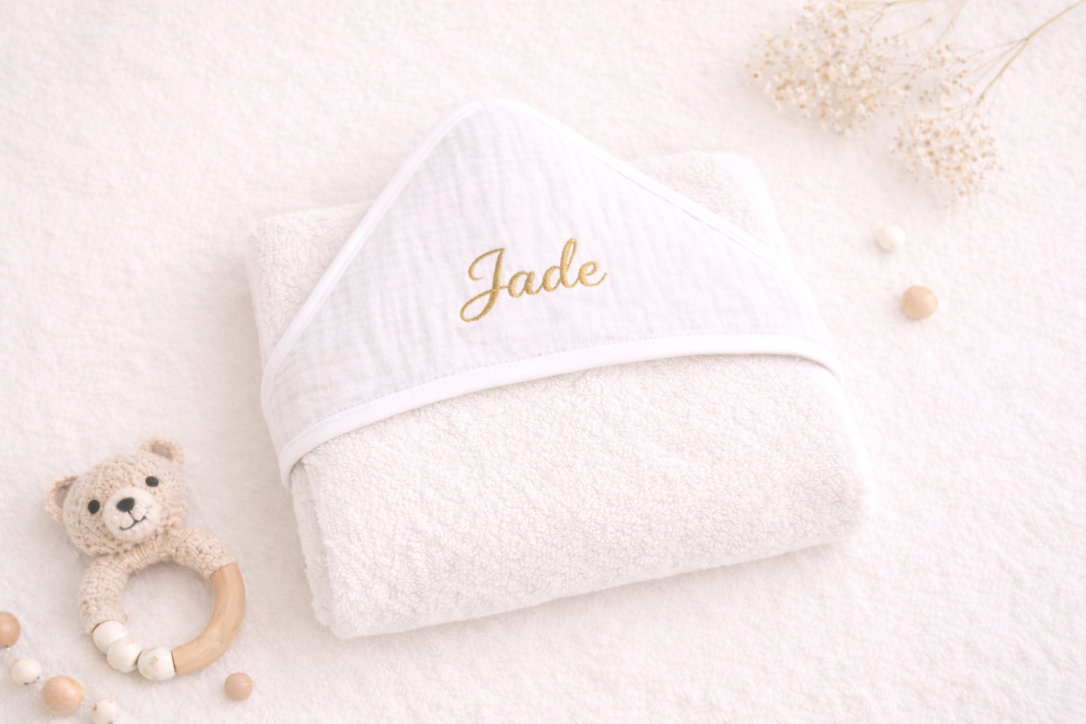Cape de Bain Gaz de Coton + Gant – Image 3